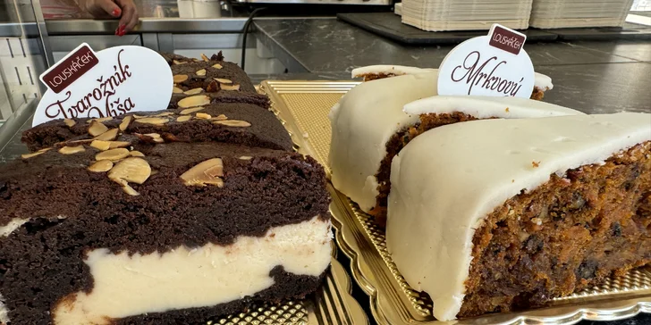 Lahodný dort dle výběru z pekařství Louskáček: mrkváč, cheesecake, makovec i quiche