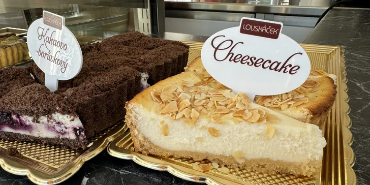 Lahodný dort dle výběru z pekařství Louskáček: mrkváč, cheesecake, makovec i quiche