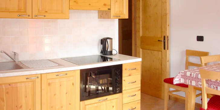Vybavené apartmány v italských Alpách kousek od skiareálu až pro 6 osob