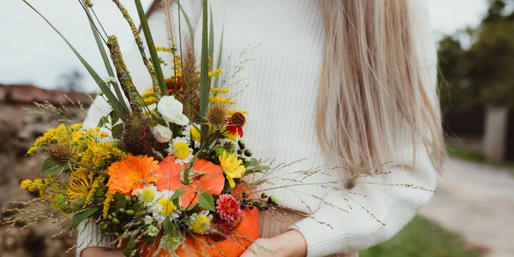 Podzimní floristický workshop aranžování květin v dýni vč. občerstvení: 1-2 os.