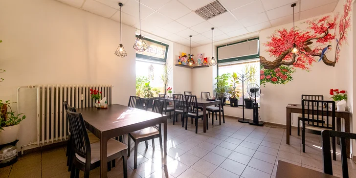 Červené thajské kari s rýží pro 1 či 2 osoby ve vietnamské restauraci v Porubě