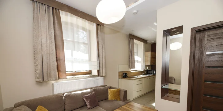 Krásné apartmány v polských Krkonoších: snídaně či polopenze i sauna