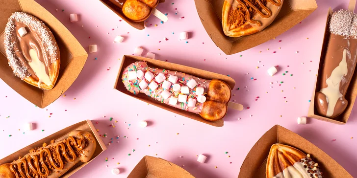 Food porno: dick či pussy vafle s čokoládou a sypáním i nápojem