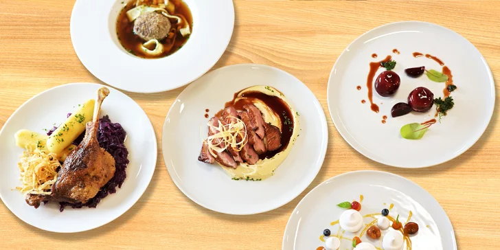 Tříchodové svatomartinské menu i s vinným párováním pro 2 osoby