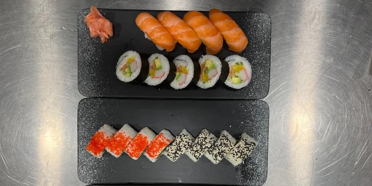Sushi sety v pražském obchodním centru: 16 až 68 kousků maki, sashimi i nigiri