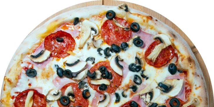 1 nebo 2 pizzy dle výběru: průměr 33 nebo 40 cm, rozvoz po Pardubicích v ceně
