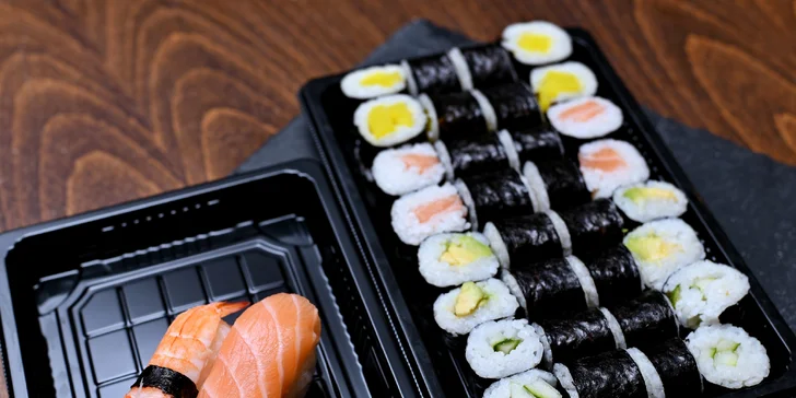Pochutnejte si na sushi doma i v práci: výběr ze 6 setů s sebou, losos i avokádo