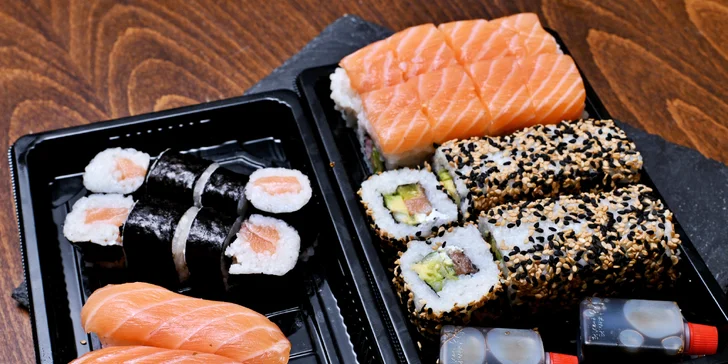 Pochutnejte si na sushi doma i v práci: výběr ze 6 setů s sebou, losos i avokádo