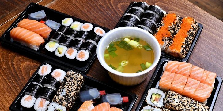 Pochutnejte si na sushi doma i v práci: výběr ze 6 setů s sebou, losos i avokádo