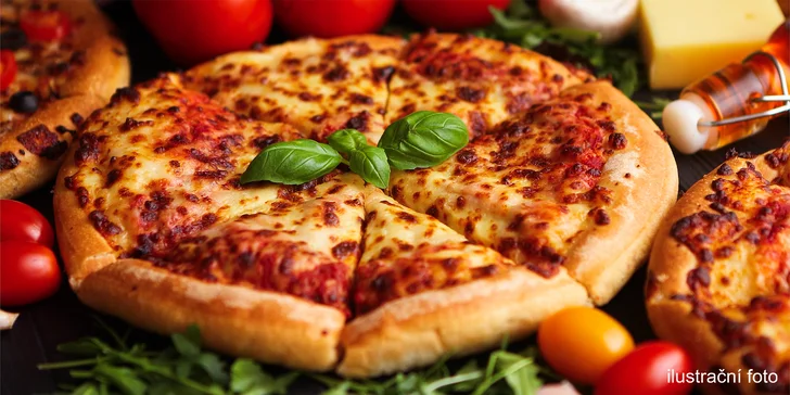Až tři pizzy o průměru 32 cm podle výběru z kompletního menu