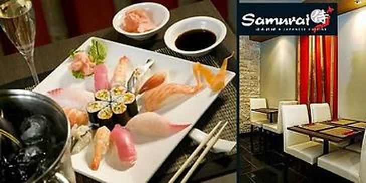 Výtečné japonské sushi menu pro dva v restauraci Samurai