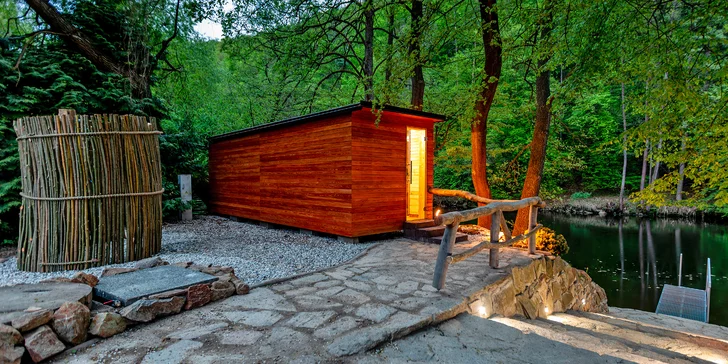 Nádherná privátní sauna s možností ochlazení v řece: 90 nebo 120 min.