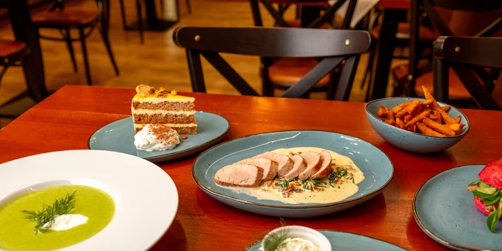 Pětichodové menu s vepřovou panenkou i proseccem pro 2 osoby