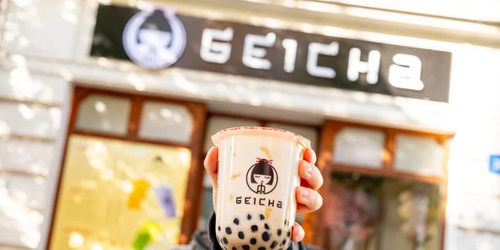 Geicha bubble tea v Ostravě: mléčný nebo ovocný čaj s tapiokou, želé či bobou dle výběru