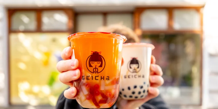 Geicha bubble tea v Ostravě: mléčný nebo ovocný čaj s tapiokou, želé či bobou dle výběru