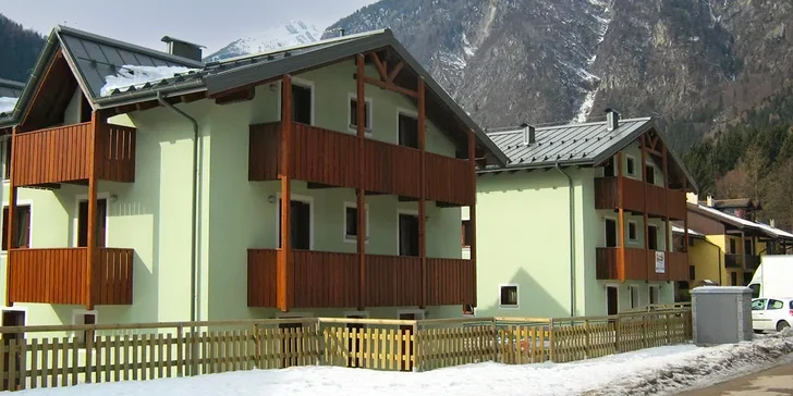 Týden v Dolomitech: lyžařská oblast Madonna di Campiglio-Pinzolo, apartmán pro 2-4 osoby, sauna