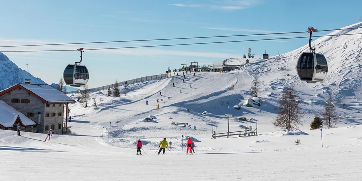 Týden v Dolomitech: lyžařská oblast Madonna di Campiglio-Pinzolo, apartmán pro 2-4 osoby, sauna