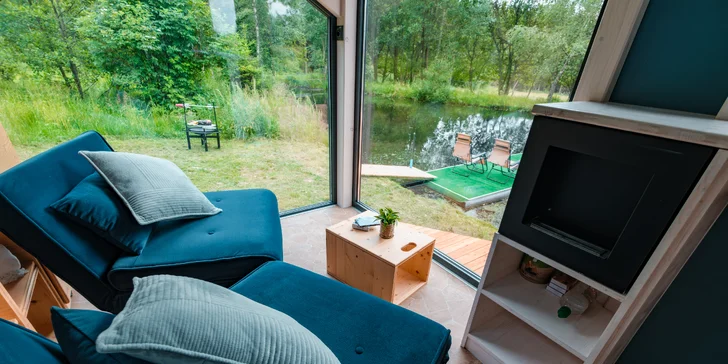 Tiny House Česílko: skvělá poloha blízko Lipna, vlastní sauna i terasa s výhledem