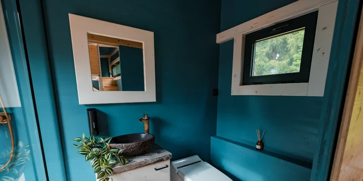 Tiny House Česílko: skvělá poloha blízko Lipna, vlastní sauna i terasa s výhledem