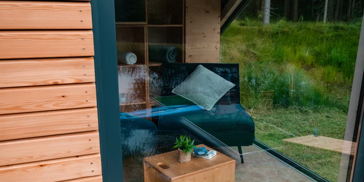 Tiny House Česílko: skvělá poloha blízko Lipna, vlastní sauna i terasa s výhledem