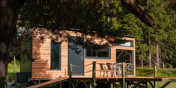 Tiny House Česílko: skvělá poloha blízko Lipna, vlastní sauna i terasa s výhledem