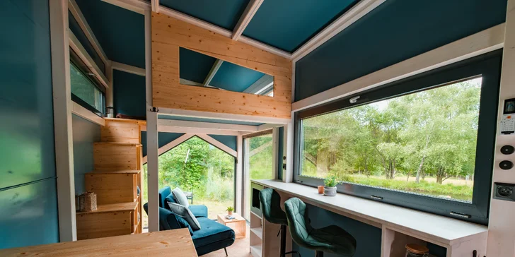 Tiny House Česílko: skvělá poloha blízko Lipna, vlastní sauna i terasa s výhledem