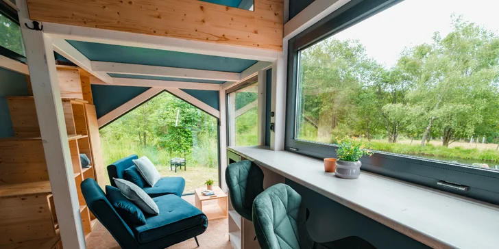 Tiny House Česílko: skvělá poloha blízko Lipna, vlastní sauna i terasa s výhledem