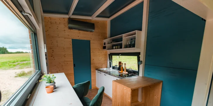 Tiny House Česílko: skvělá poloha blízko Lipna, vlastní sauna i terasa s výhledem