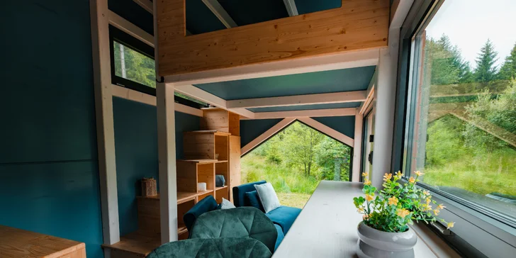 Tiny House Česílko: skvělá poloha blízko Lipna, vlastní sauna i terasa s výhledem