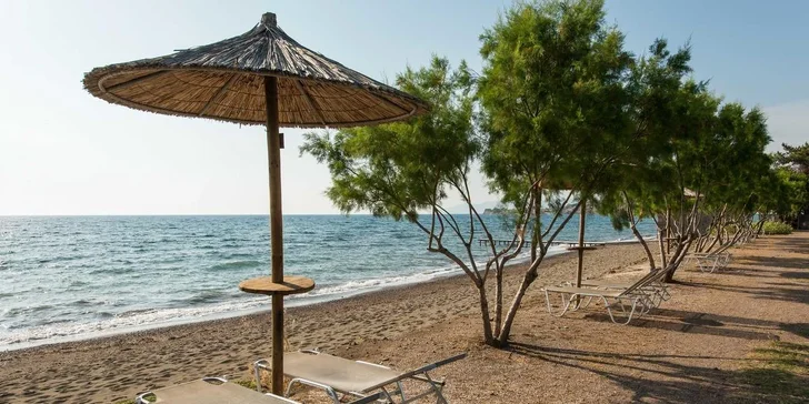 Lesbos letecky: hotel Delfinia*** v letovisku Molyvos jen kousek od pláže, snídaně i bazén
