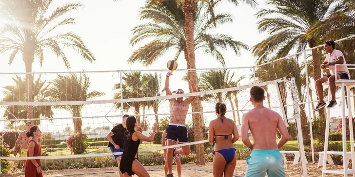 Hurghada vč. letenky: Hotel Desert Rose Resort***** s all inclusive, u pláže a s aquaparkem