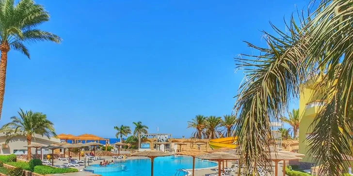 Hurghada: 4* hotel Palm Beach přímo u pláže, all inclusive, bazény, letenky