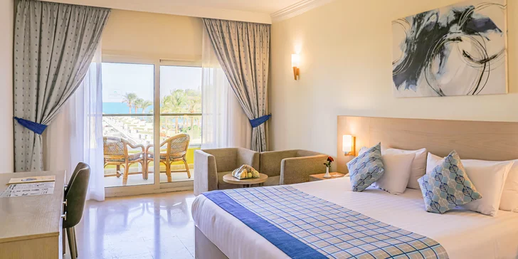 Hurghada: 4* hotel Palm Beach přímo u pláže, all inclusive, bazény, letenky