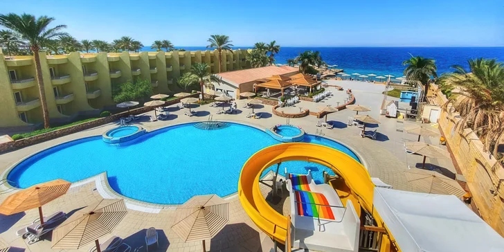 Hurghada: 4* hotel Palm Beach přímo u pláže, all inclusive, bazény, letenky