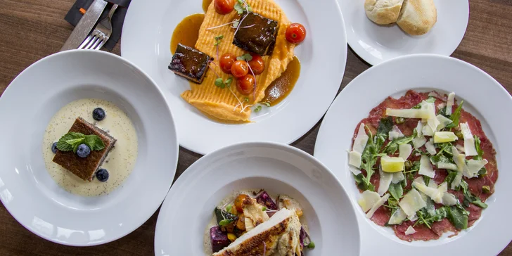 Tříchodové menu pro 1 nebo 2 osoby v resortu Kaskáda, varianta se 120 min ve wellness