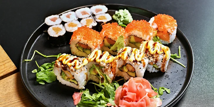 Sushi v Bali Bali u metra Křižíkova: maki, nigiri, california i losos, sety s 8 až 40 ks