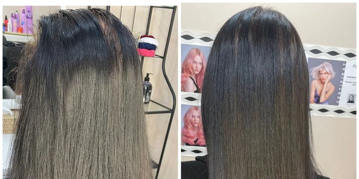 Hloubkové čištění vlasů a pokožky hlavy, mytí, foukaná a styling