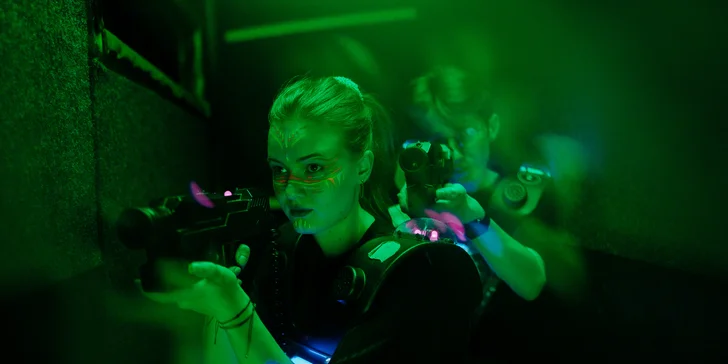 Lasergame pro jednoho nebo celou partu: 6 herních módů, super vizuální efekty