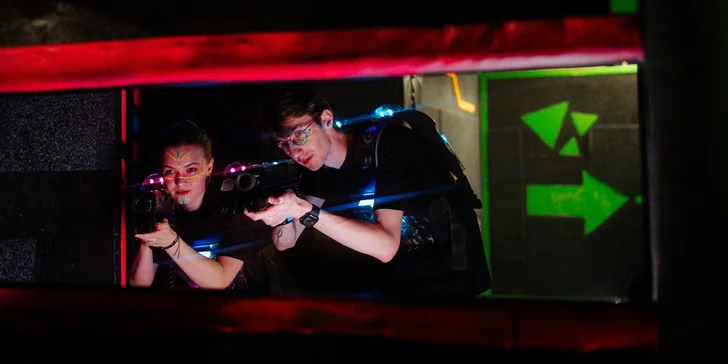 Lasergame pro jednoho nebo celou partu: 6 herních módů, super vizuální efekty