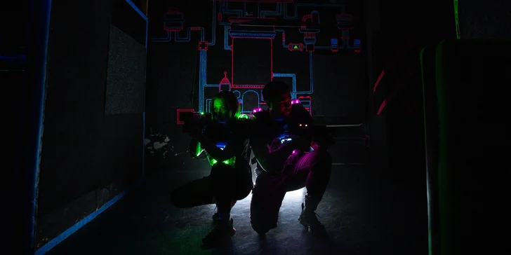 Lasergame pro jednoho nebo celou partu: 6 herních módů, super vizuální efekty