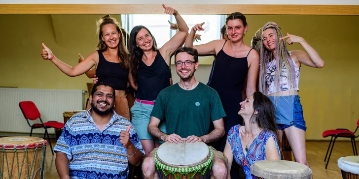 Skupinový workshop afrického bubnování na bubny djembe: 3 hodiny, vhodné pro začátečníky