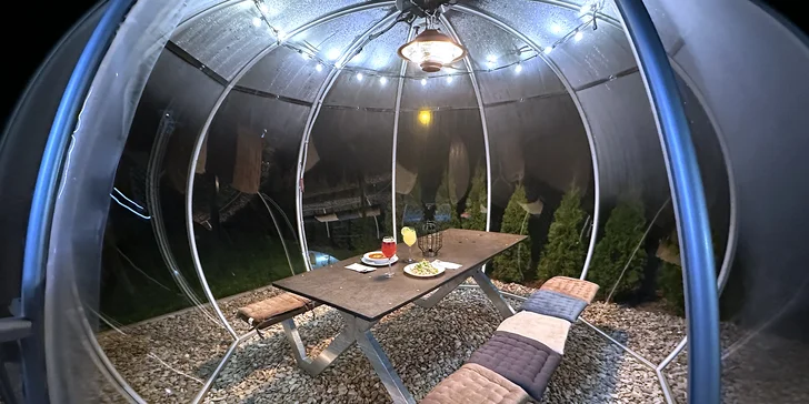 Originální večeře v iglú pro dva: italská polévka, čerstvé těstoviny, prosecco nebo i dezert