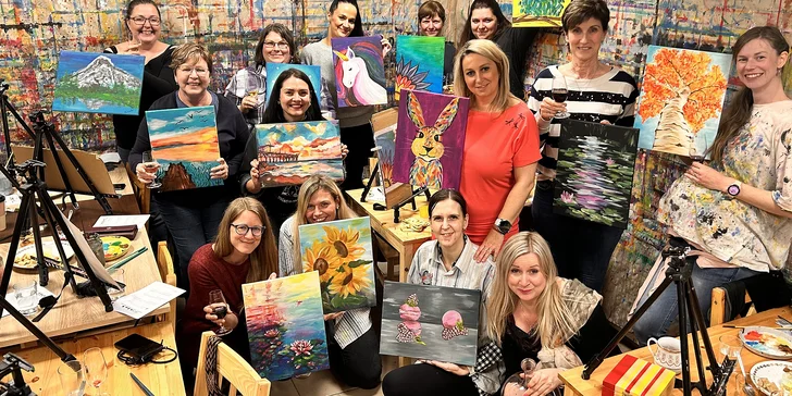 Malířský workshop s řízenou degustací osmi vín z rodinných vinařství: voucher pro 1-2 osoby