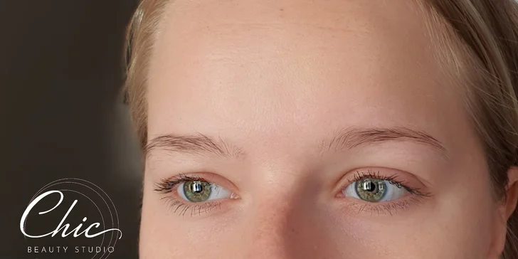 Permanentní make-up očních linek mezi řasami nebo obočí pudrovou metodou