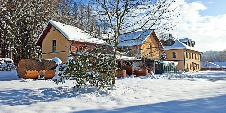 4* Resort Johanka na Vysočině: polopenze, vířivka, sauna a dřevěné sudy