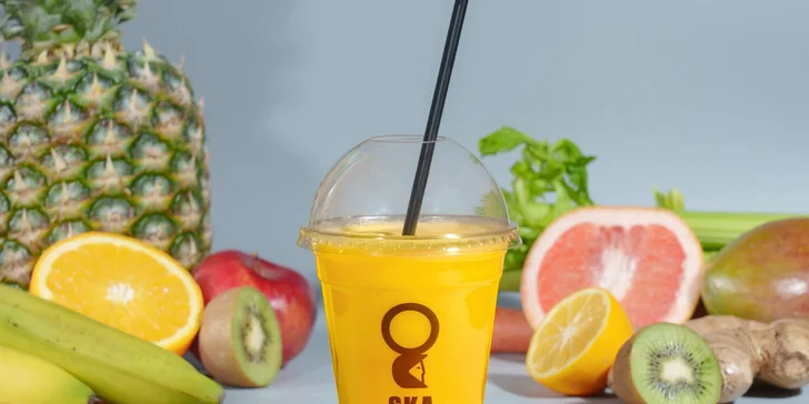 Vitamínové bomby: 2x 350ml fresh juice v Quadriu či na Kaprovce