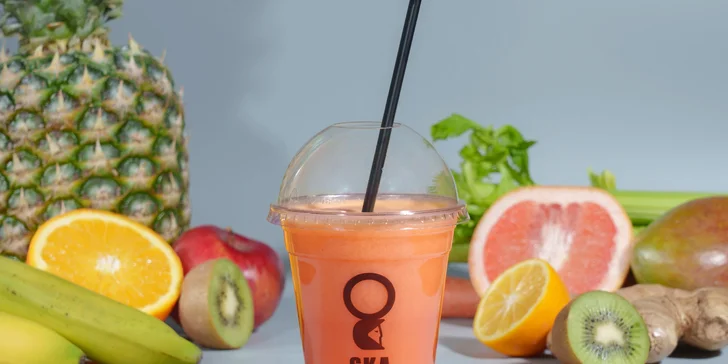 Vitamínové bomby: 2x 350ml fresh juice v Quadriu či na Kaprovce