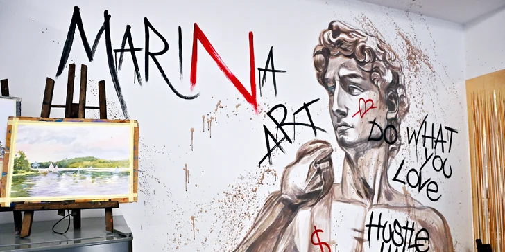 Art rande: romantický individuální workshop malování třeba i s lahví sektu a občerstvením