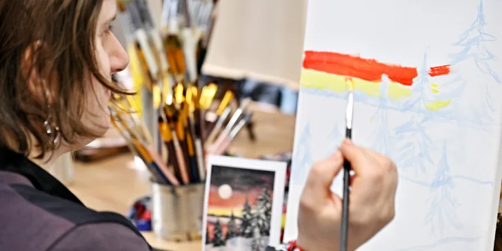 Art rande: romantický individuální workshop malování třeba i s lahví sektu a občerstvením