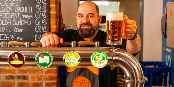 Škola čepování piva Radegast 12°: zážitek o délce 2 hod. pro 1–5 osob